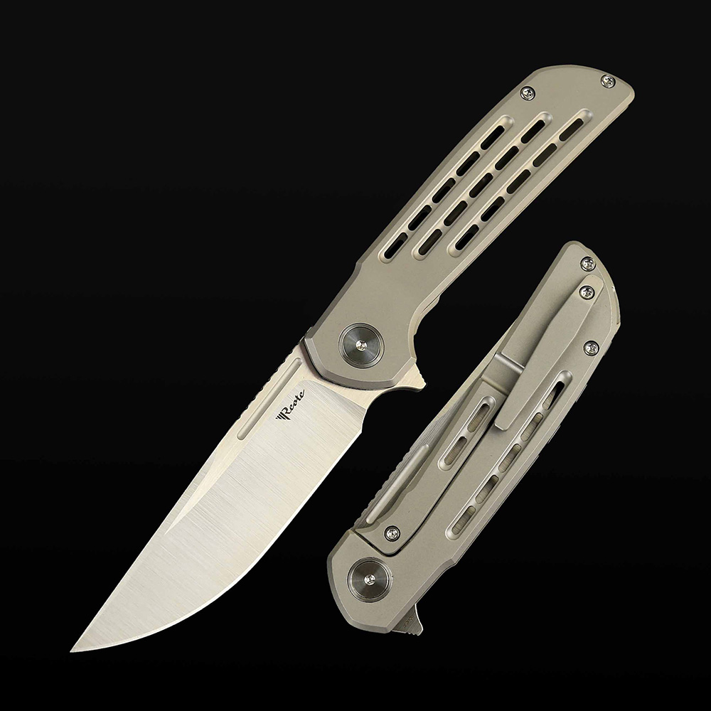 Remedy Titanium - Bead blast handle with Elmax blade - Belt satin